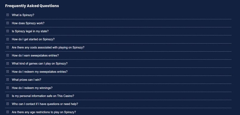 Spinszy FAQs