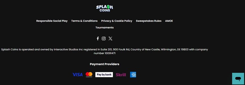 Splash Coins Footer