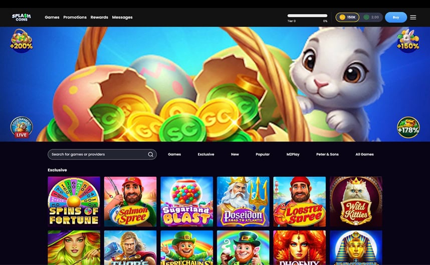 Splash Coins Homepage