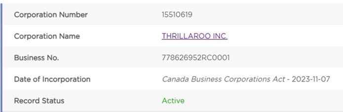 Thrillaroo Company