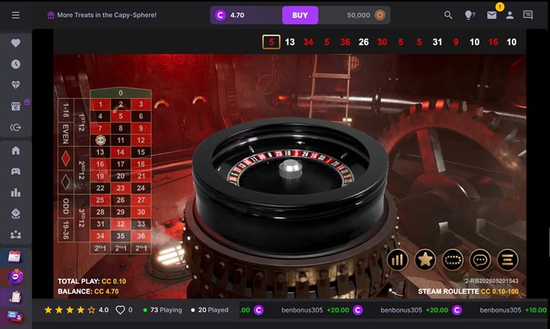 CapySpin Live Game