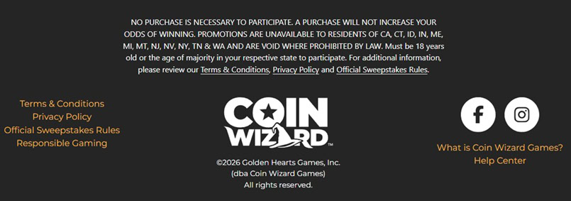 Coin Wizard Games Footer