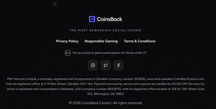 CoinsBack Footer