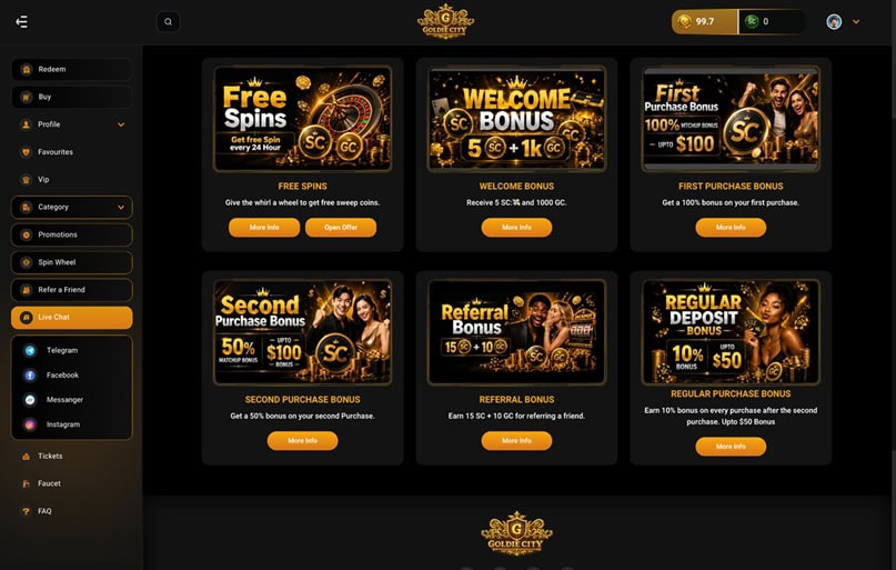 GoldieCity Bonuses