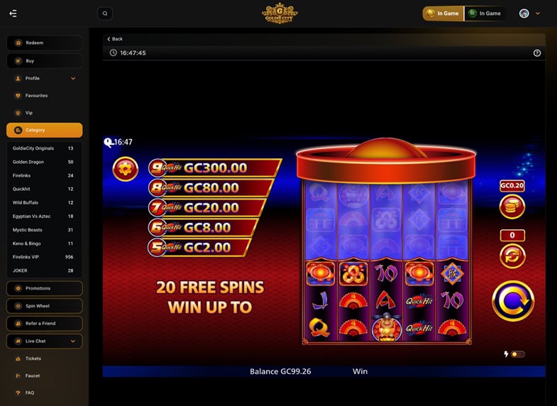 GoldieCity QuickHit Ultra Pays