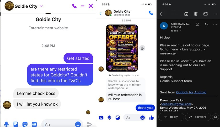 GoldieCity Support
