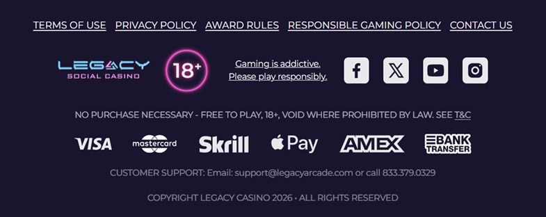 Legacy Casino Footer