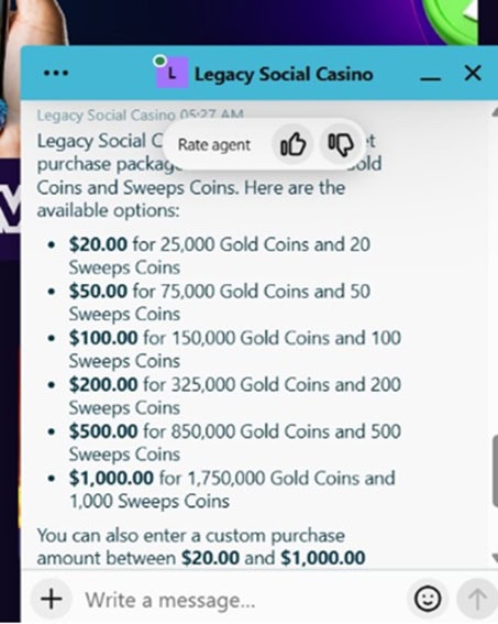 Legacy Casino Support
