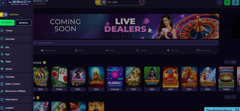 Legacy Casino UX