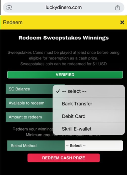 LuckyDinero Redeem