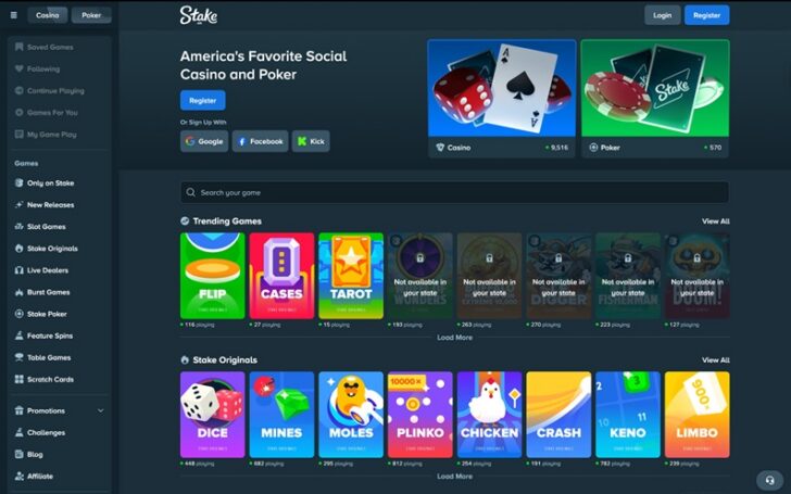 Stake.us Lobby