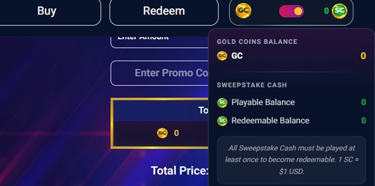 UptownSweeps Wallet