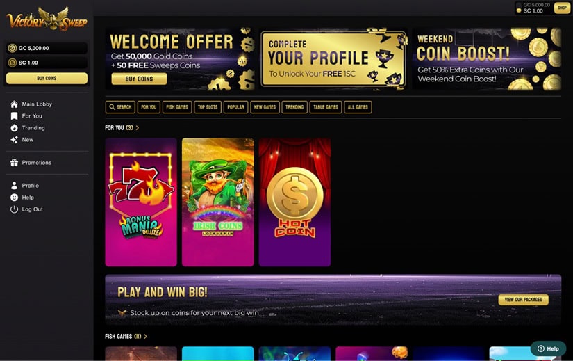 Victory Sweep Homepage