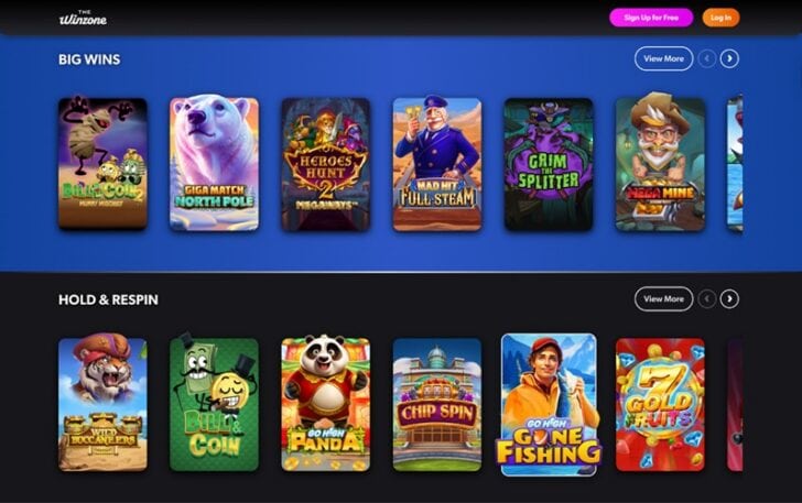 Win Zone Homepage