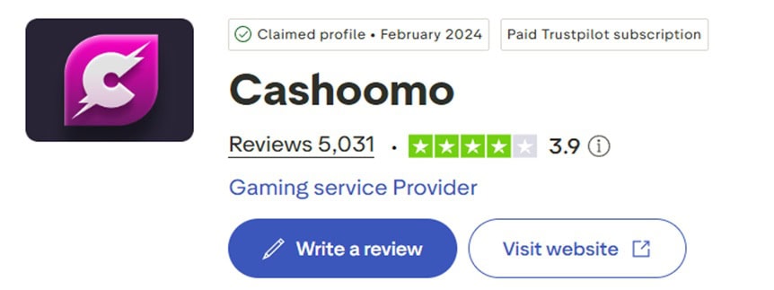 Cashoomo Trustpilot