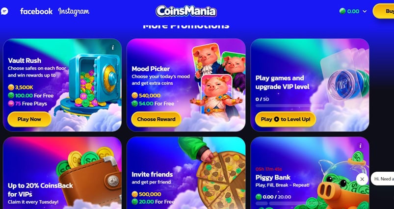 CoinsMania Promos