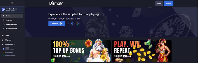 Diam.bet Homepage