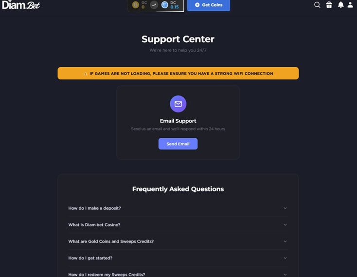 Diam.bet Support