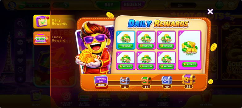 Grand Fortune Club Daily Rewards