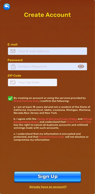 Grand Fortune Club Register