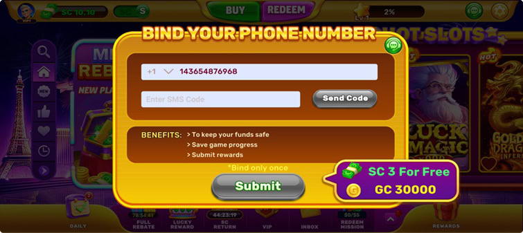 Grand Fortune Club Phone Verification Bonus