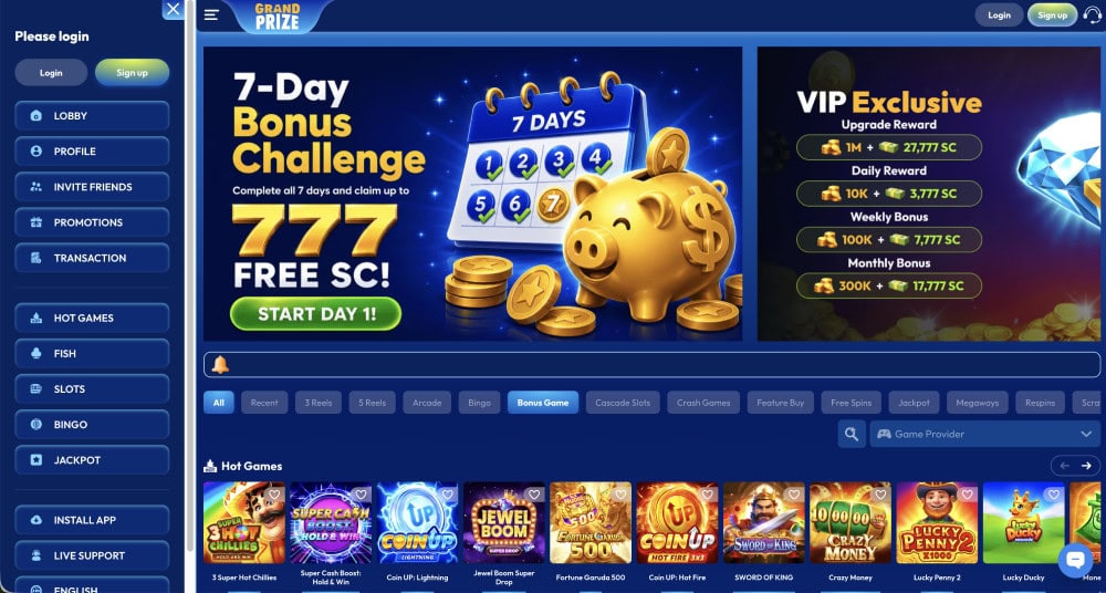 grand prize casino homepage