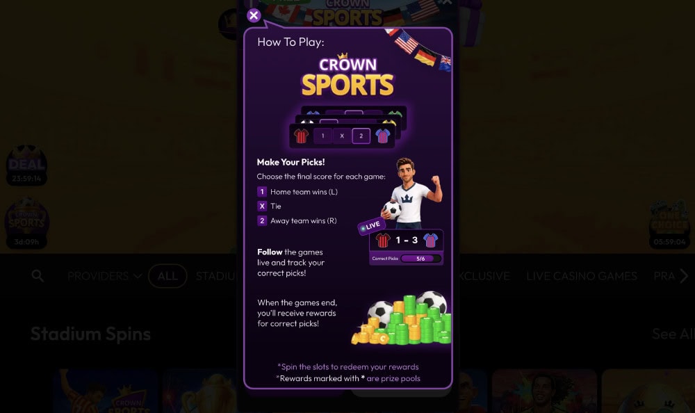 how to play crown sports