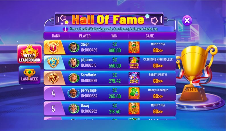 Jackpot Golden Hall of Fame