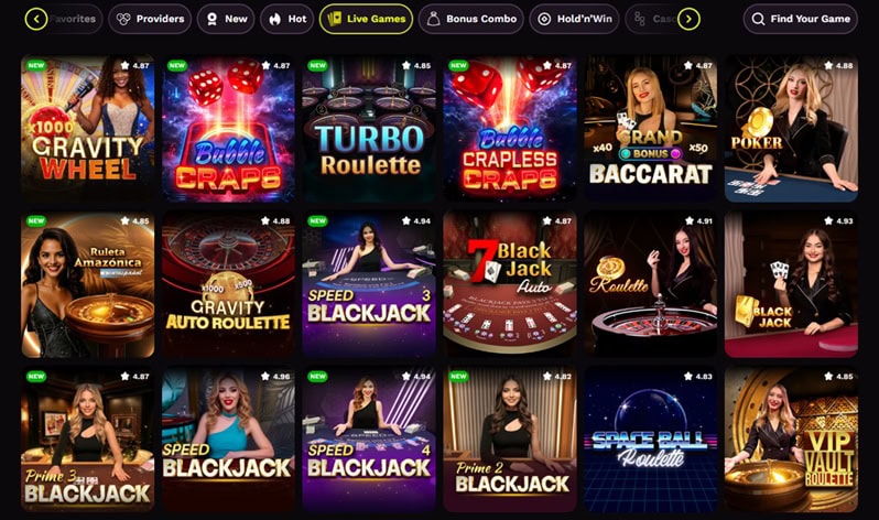 JackpotRabbit Live Games