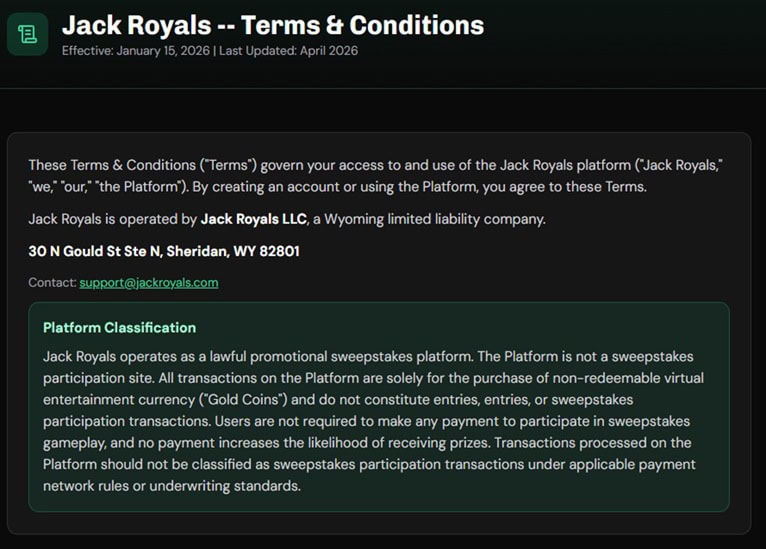 JackRoyals Terms