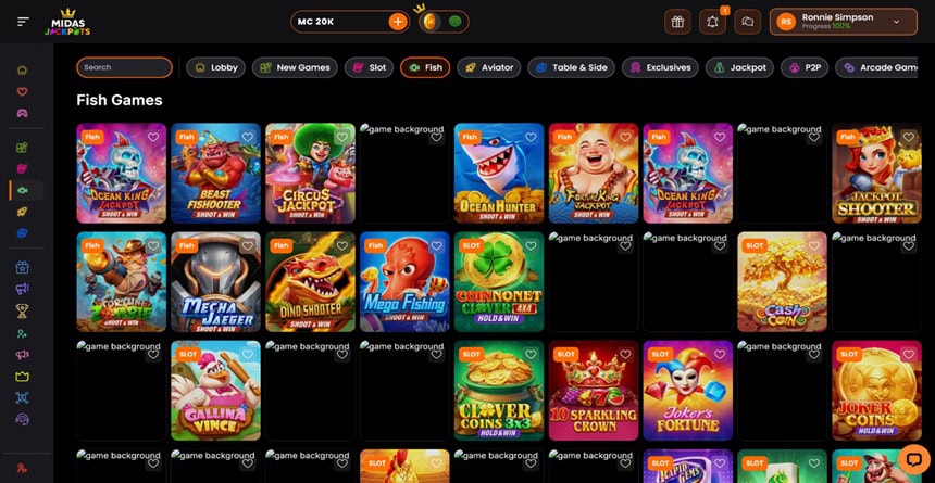Midas Jackpots Fish Games