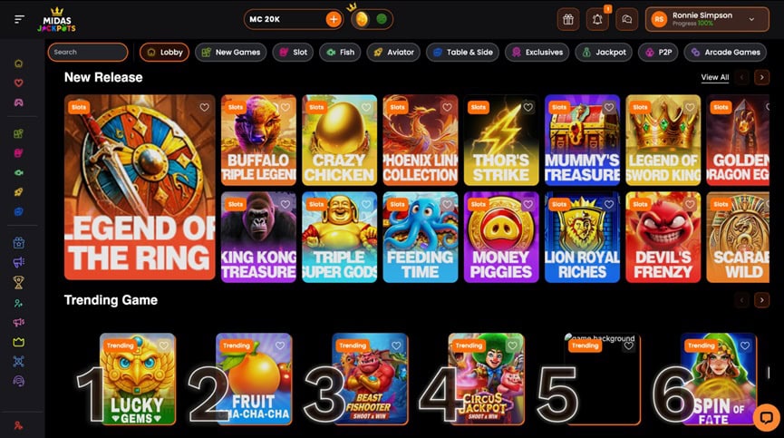 Midas Jackpots Games