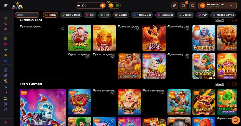 Midas Jackpots UX