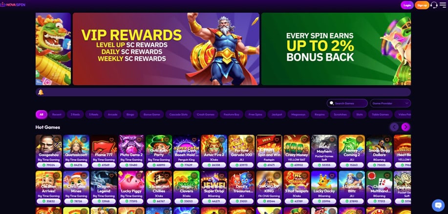 NovaSpin Homepage