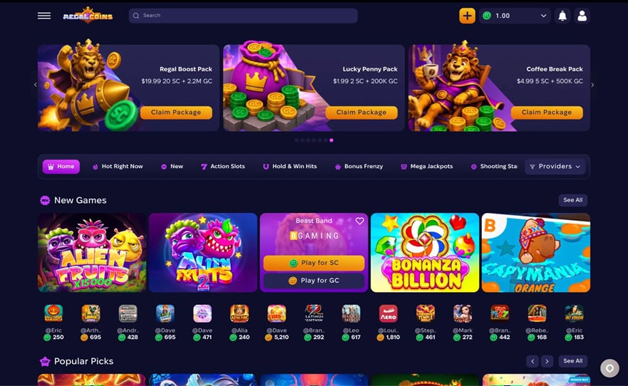 RegalCoins.us Homepage