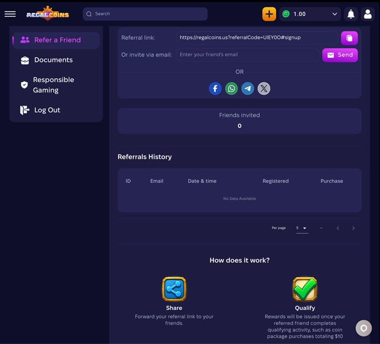 RegalCoins.us Referral Bonus