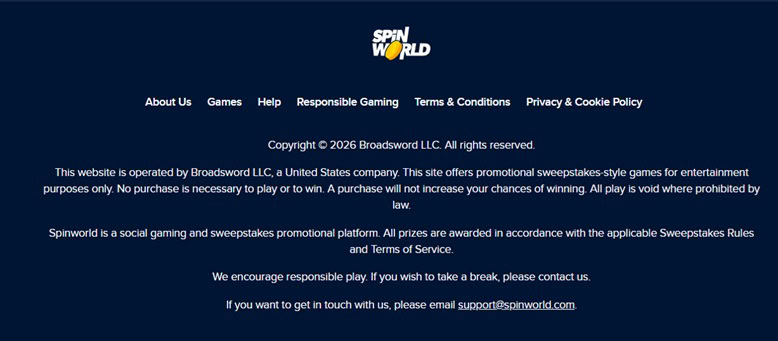 SpinWorld Footer