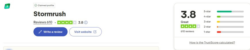 StormRush Trustpilot