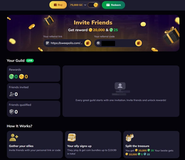 Sweepolis Referral Bonus