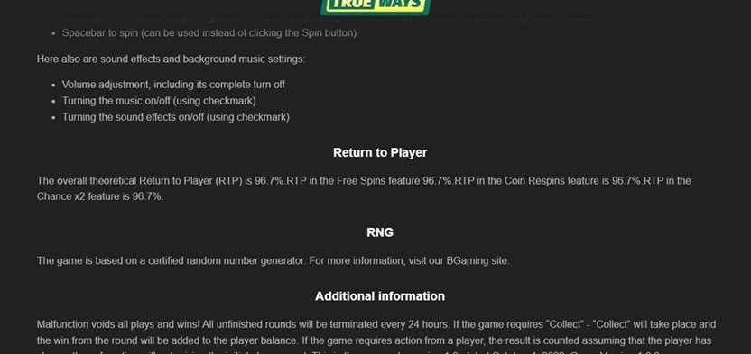 Sweepolis Slot Info