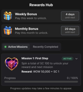 wow vegas rewards hub