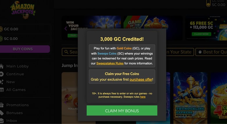 Amazon Jackpots Bonus