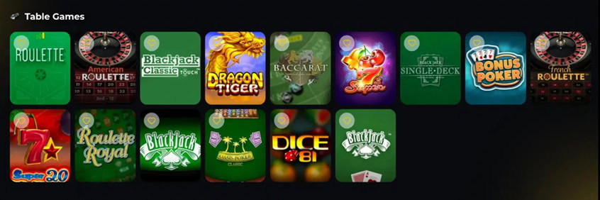 Gods N Gold Table Games
