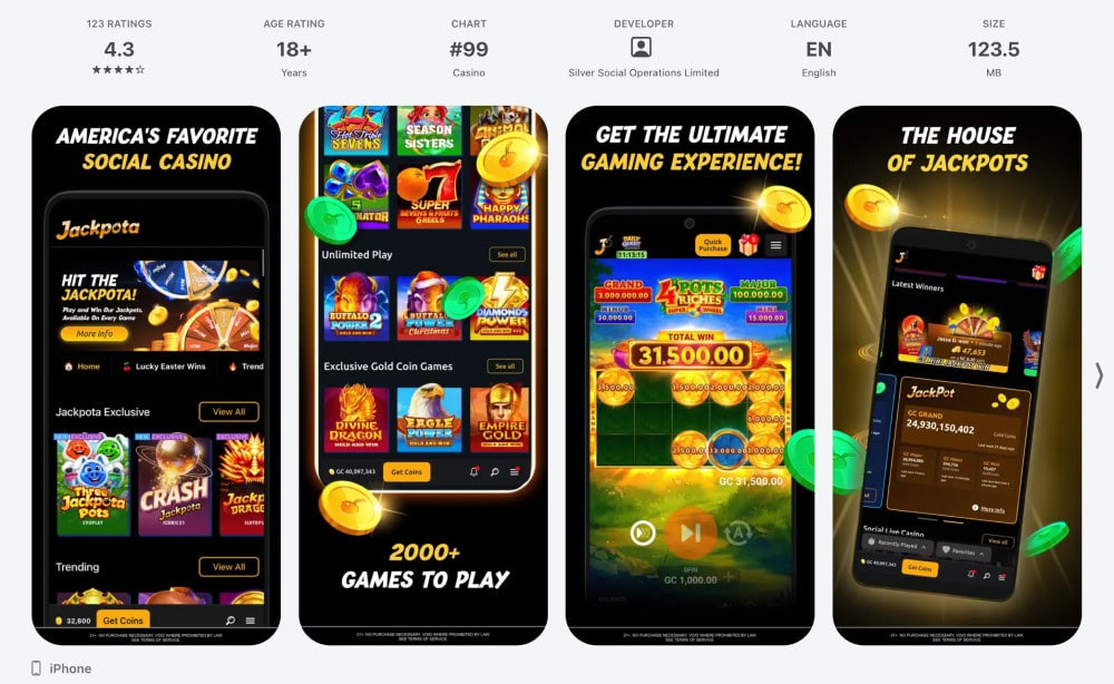 jackpota ios app on the apple app store