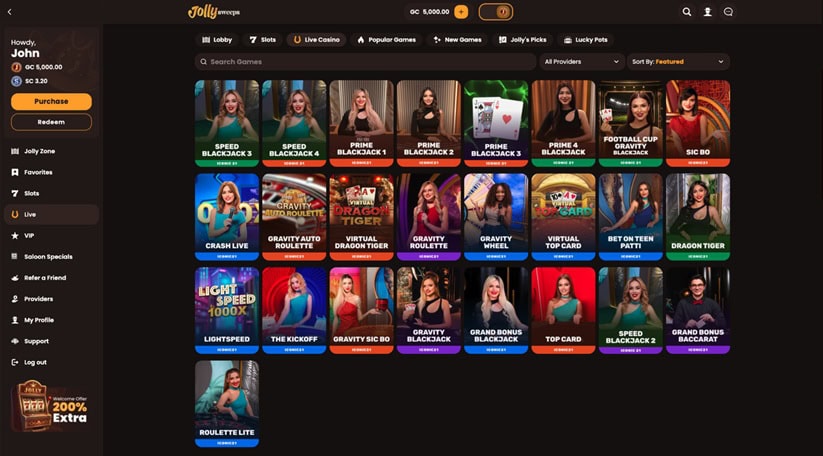 Jolly Sweeps Live Games