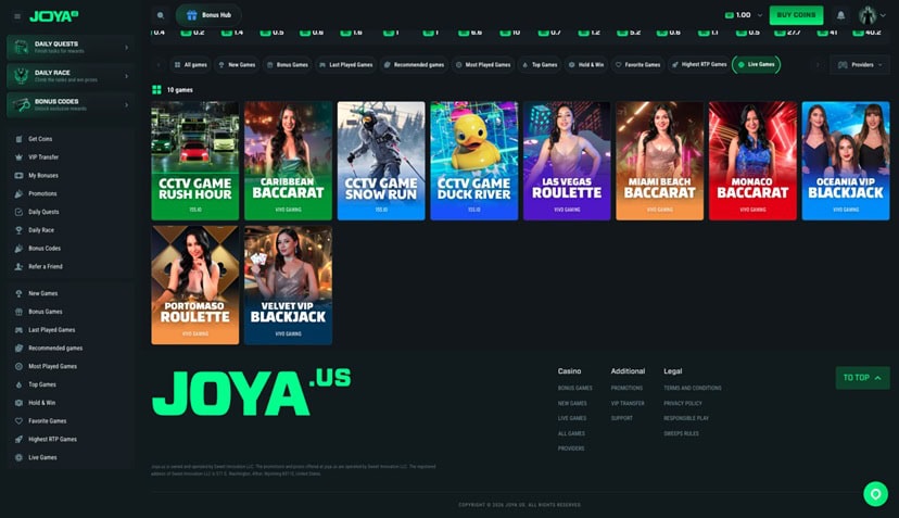 Joya.us Live Games