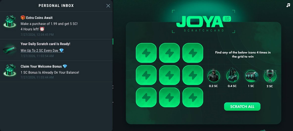 Joya.us Scratchcard Bonus
