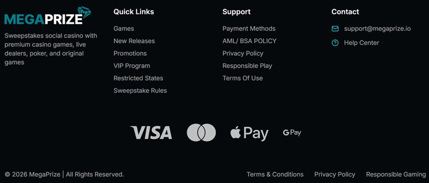MegaPrize Footer