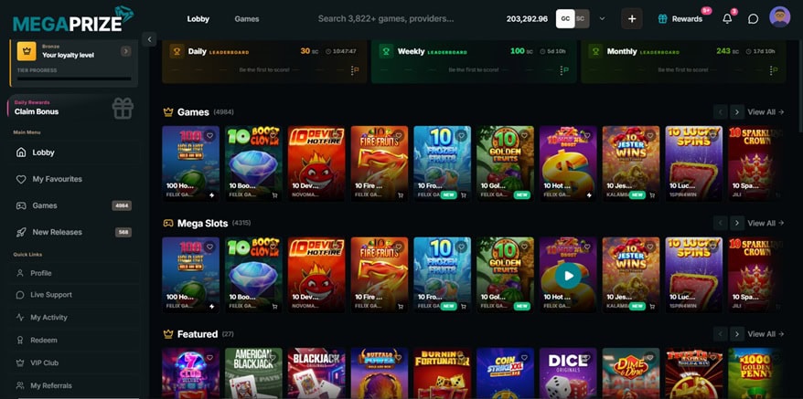 MegaPrize Homepage