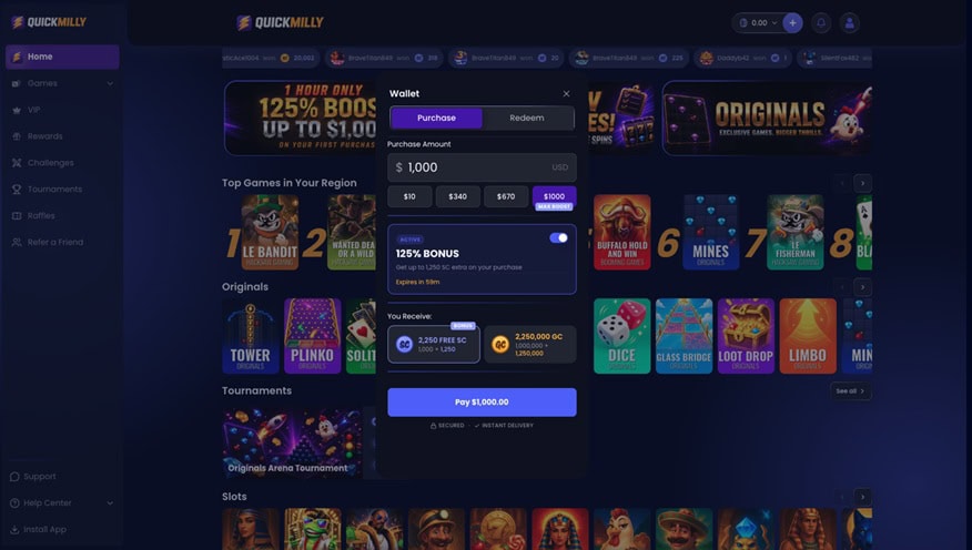 QuickMilly Bonus